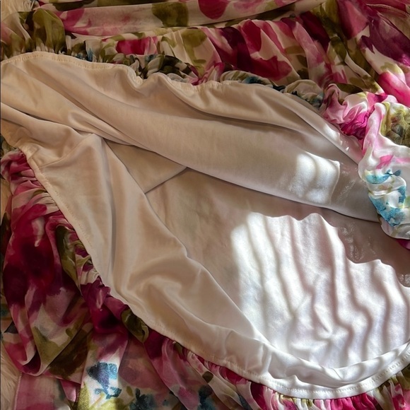 Floral Pink and Green Women's Dress - Picture 9 of 10